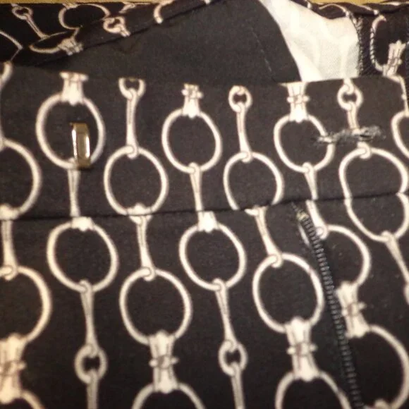 NWOT Ralph Lauren Equestrian Straight Leg Pant 6 Horse Bit Zip Navy/Wht - Picture 5 of 16